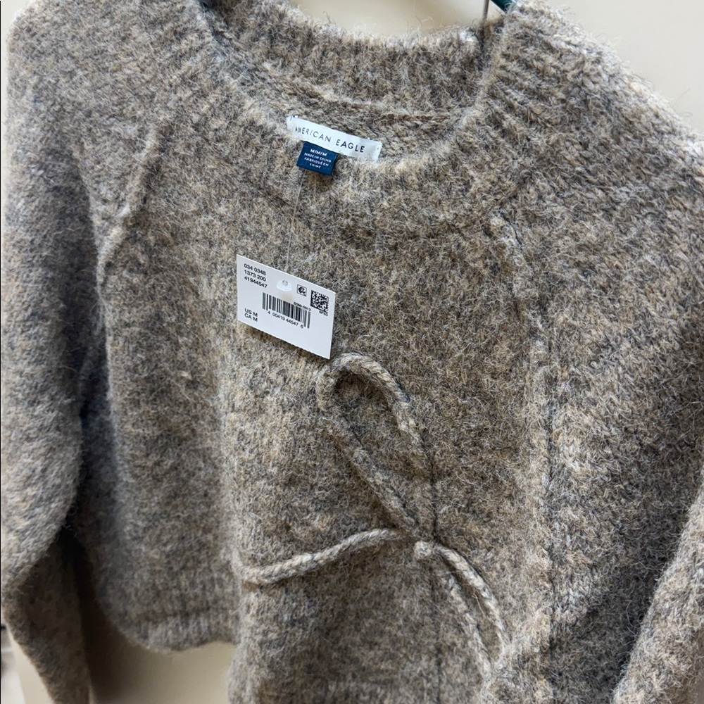 NWT American Eagle Cropped Bow Sweater - Medium - Picture 5 of 6